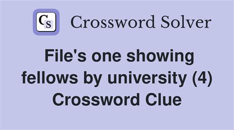 fellow student crossword clue